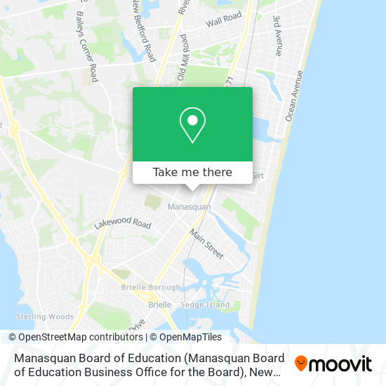 Mapa de Manasquan Board of Education (Manasquan Board of Education Business Office for the Board)