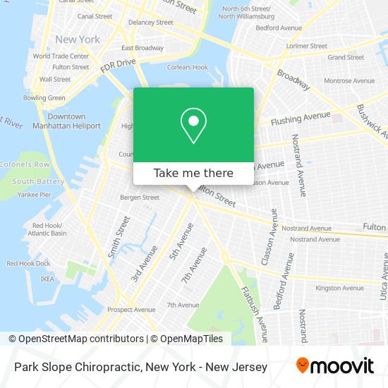 Park Slope Chiropractic map