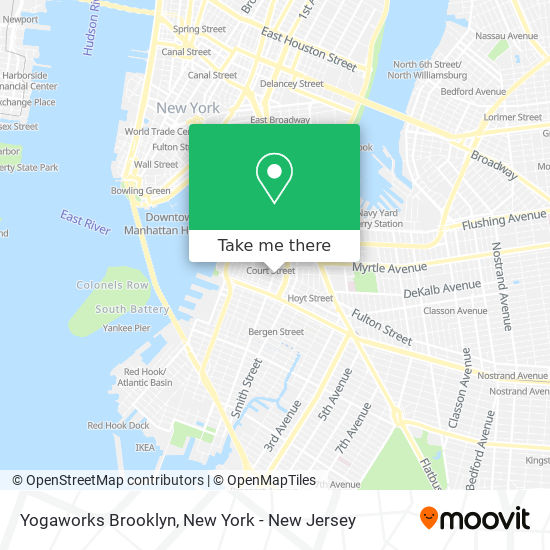 Yogaworks Brooklyn map