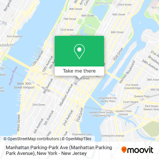 Mapa de Manhattan Parking-Park Ave