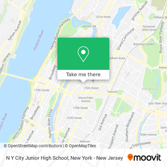 N Y City Junior High School map