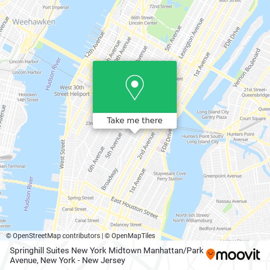 Mapa de Springhill Suites New York Midtown Manhattan / Park Avenue