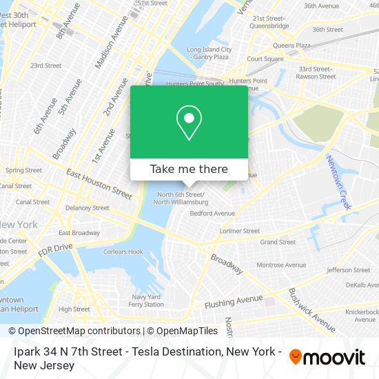 Ipark 34 N 7th Street - Tesla Destination map