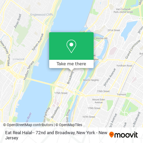 Eat Real Halal-- 72nd and Broadway map