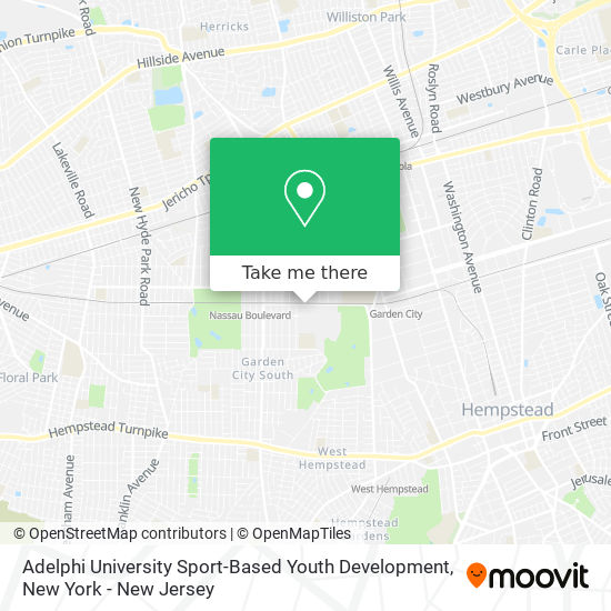 Mapa de Adelphi University Sport-Based Youth Development