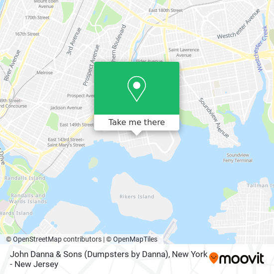 Mapa de John Danna & Sons (Dumpsters by Danna)