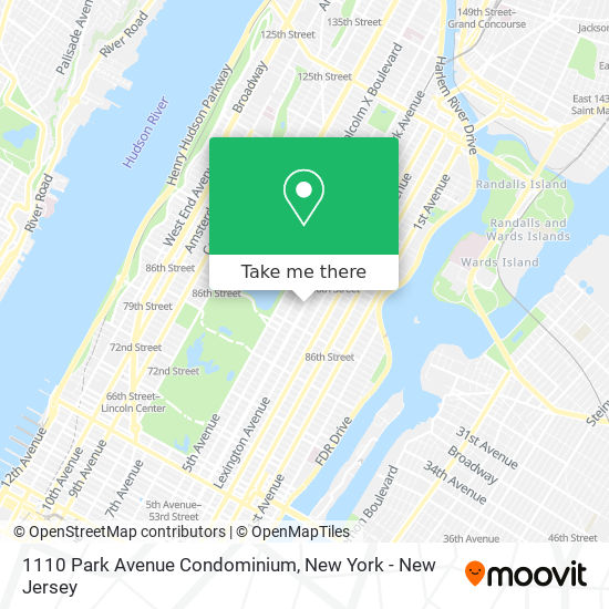Mapa de 1110 Park Avenue Condominium