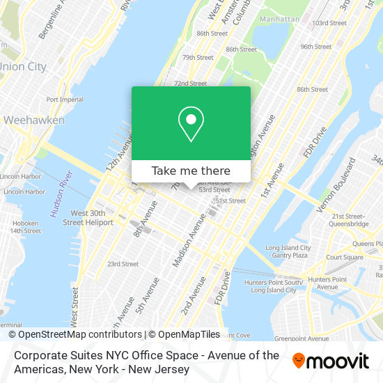 Corporate Suites NYC Office Space - Avenue of the Americas map