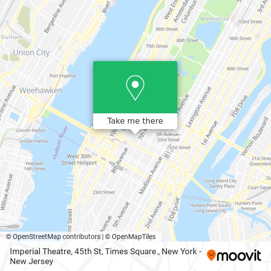 Mapa de Imperial Theatre, 45th St, Times Square.