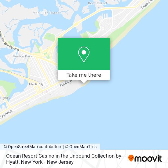 Ocean Resort Casino in the Unbound Collection by Hyatt map