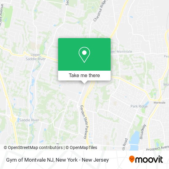 Gym of Montvale NJ map