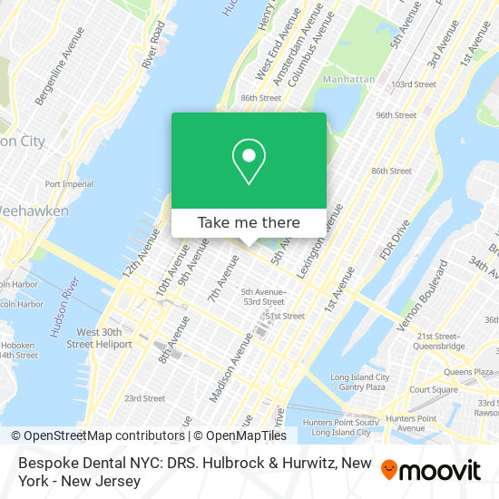 Mapa de Bespoke Dental NYC: DRS. Hulbrock & Hurwitz