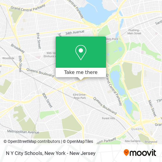 N Y City Schools map