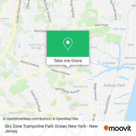 Mapa de Sky Zone Trampoline Park Ocean