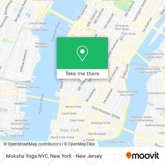 Moksha Yoga NYC map