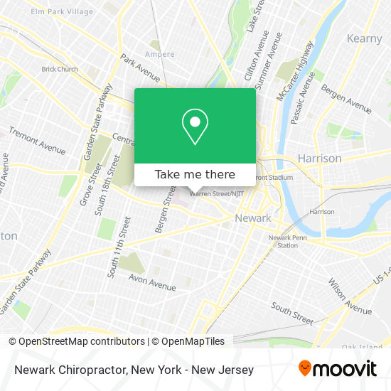 Newark Chiropractor map