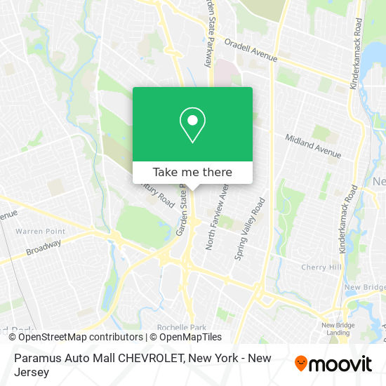 Paramus Auto Mall CHEVROLET map