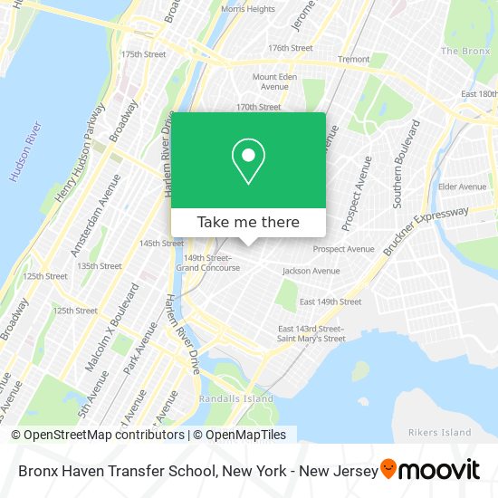Bronx Haven Transfer School map