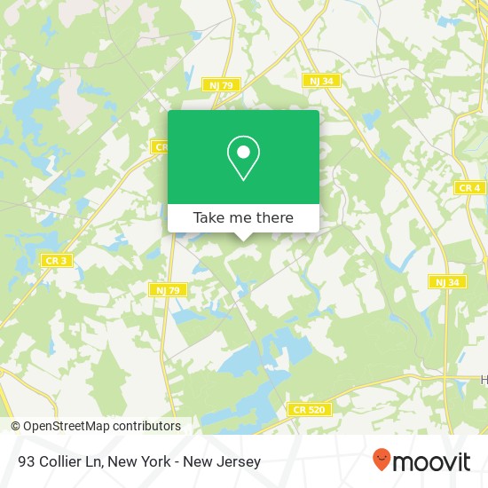 Mapa de 93 Collier Ln, Morganville, NJ 07751