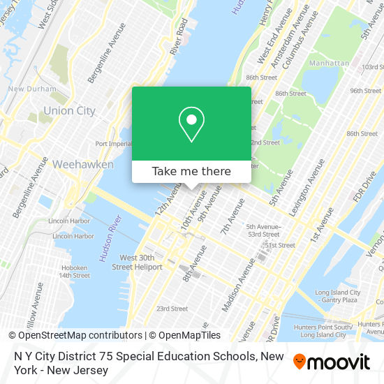 Mapa de N Y City District 75 Special Education Schools