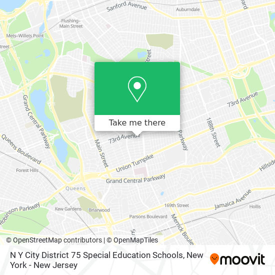 N Y City District 75 Special Education Schools map