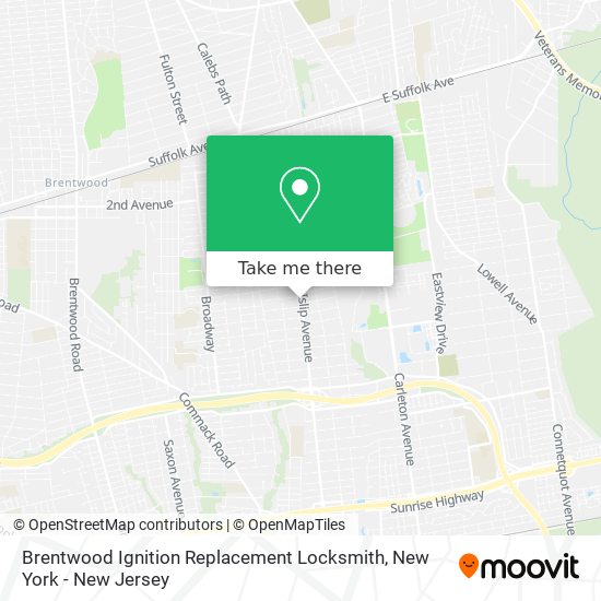 Brentwood Ignition Replacement Locksmith map