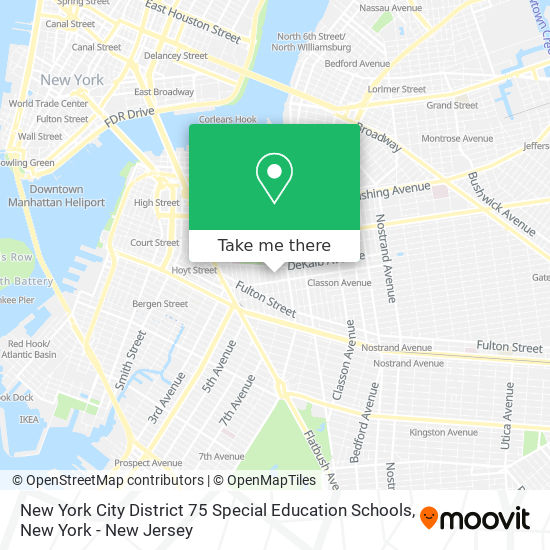 New York City District 75 Special Education Schools map