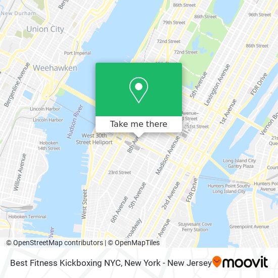 Best Fitness Kickboxing NYC map