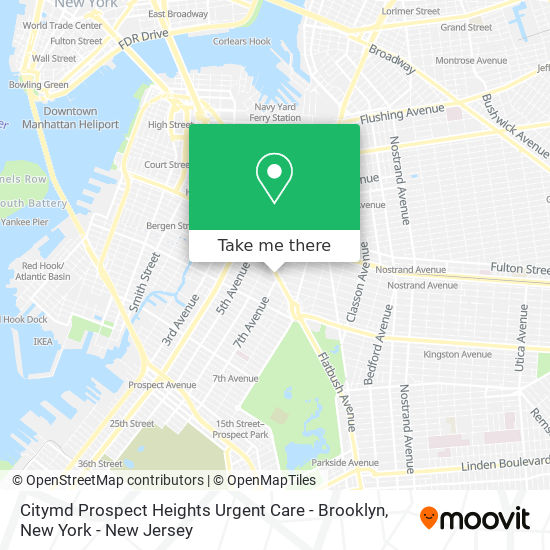 Citymd Prospect Heights Urgent Care - Brooklyn map