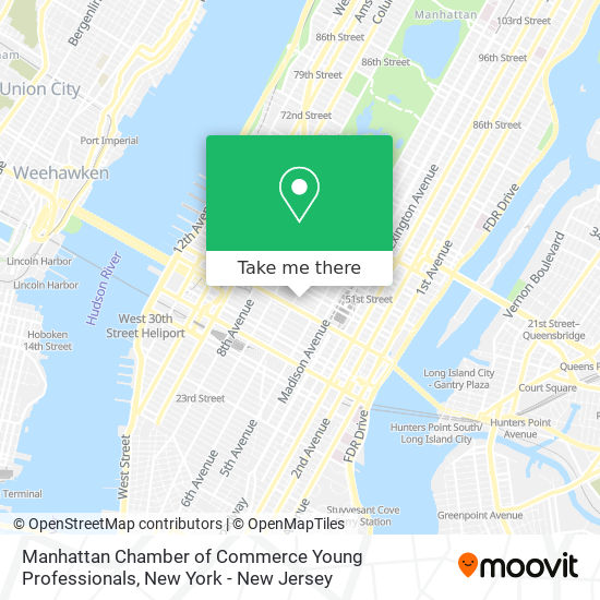 Mapa de Manhattan Chamber of Commerce Young Professionals