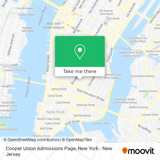Mapa de Cooper Union Admissions Page