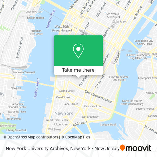 Mapa de New York University Archives