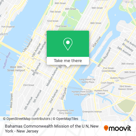 Bahamas Commonwealth Mission of the U N map