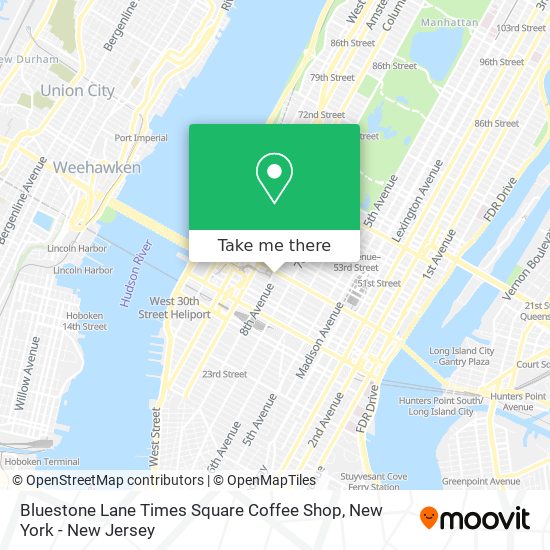 Bluestone Lane Times Square Coffee Shop map