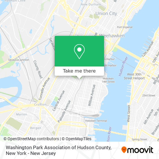 Mapa de Washington Park Association of Hudson County