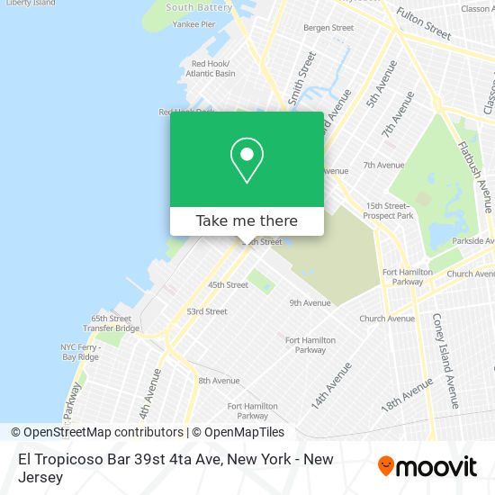 El Tropicoso Bar 39st 4ta Ave map