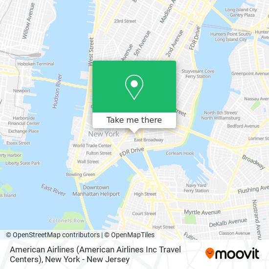 Mapa de American Airlines (American Airlines Inc Travel Centers)