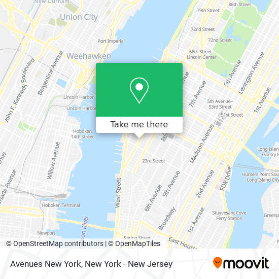 Mapa de Avenues New York