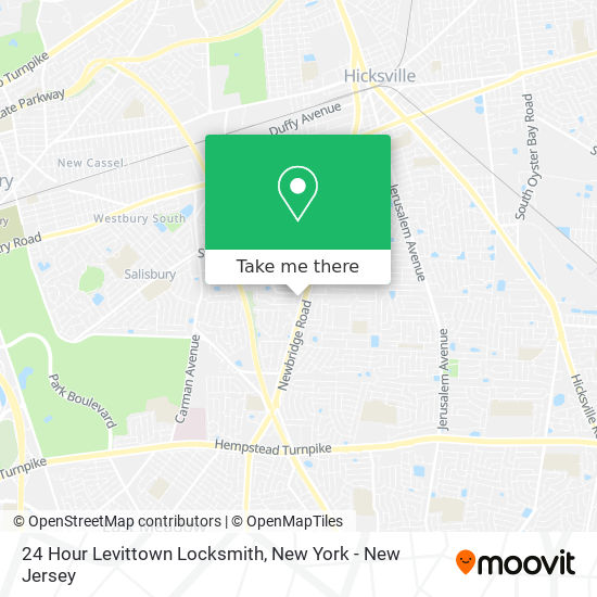 24 Hour Levittown Locksmith map