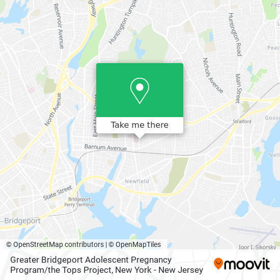 Mapa de Greater Bridgeport Adolescent Pregnancy Program / the Tops Project