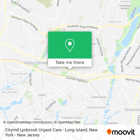 Mapa de Citymd Lynbrook Urgent Care - Long Island