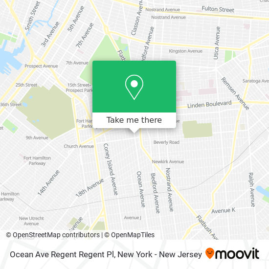 Ocean Ave Regent Regent Pl map