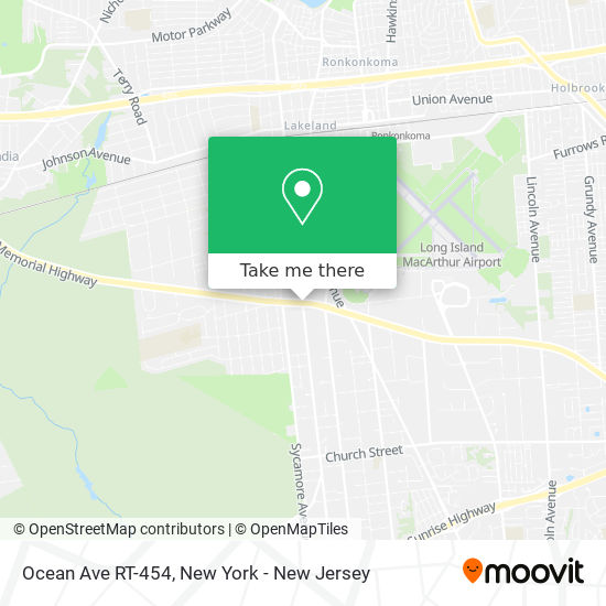 Ocean Ave RT-454 map