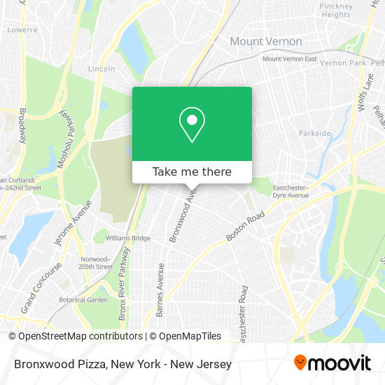 Bronxwood Pizza map