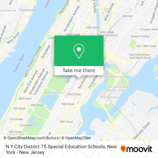 Mapa de N Y City District 75 Special Education Schools