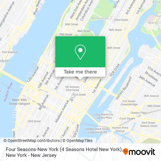 Mapa de Four Seasons-New York (4 Seasons Hotel New York)