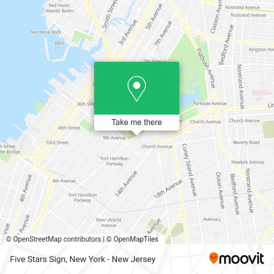 Five Stars Sign map