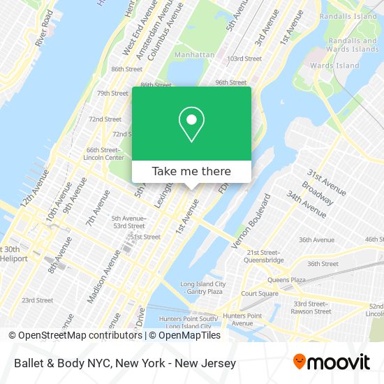 Ballet & Body NYC map