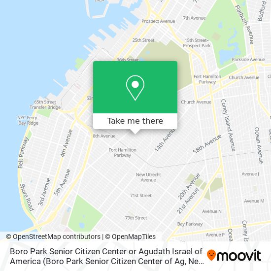 Boro Park Senior Citizen Center or Agudath Israel of America map