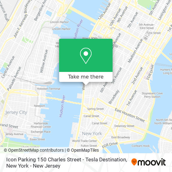 Icon Parking 150 Charles Street - Tesla Destination map